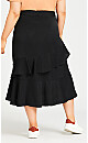 Plus Size Ruffle Plain Skirt - black