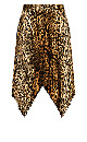 Plus Size Pleated Print Skirt - leopard