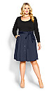 Plus Size Uptown Girl Dress - navy