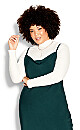 Plus Size Shimmer Slip Jade Cowl Drape Midi Fitted Silky