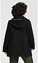 Plus Size Faux Wool Peacoat - black