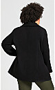 Plus Size Faux Wool Peacoat - black