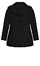 Plus Size Faux Wool Peacoat - black