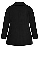 Plus Size Faux Wool Peacoat - black