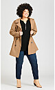 Plus Size Faux Wool Peacoat - camel