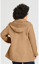 Plus Size Faux Wool Peacoat - camel