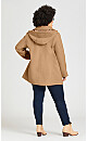 Plus Size Faux Wool Peacoat - camel