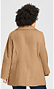 Plus Size Faux Wool Peacoat - camel