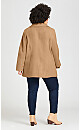 Plus Size Faux Wool Peacoat - camel