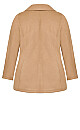 Plus Size Faux Wool Peacoat - camel