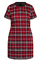 Plus Size Check Love Dress - red