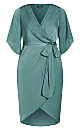 Opulent Wrap Dress - pine