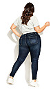 Plus Size Asha Baby Rip Jean - dark denim