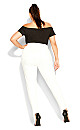 Exposed Button Jean - ivory