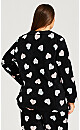 Plus Size Button Up Fleece Top - black