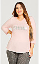 Plus Size Shine Sleep Top - pink