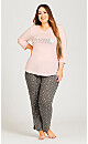 Plus Size Shine Sleep Top - pink