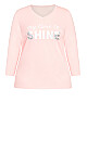 Plus Size Shine Sleep Top - pink