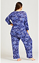 Plus Size Hacci Camo Pant - camo lilac