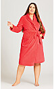 Plus Size Coral Robe - coral