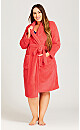 Plus Size Coral Robe - coral