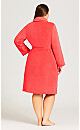 Plus Size Coral Robe - coral