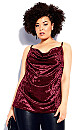 Plus Size Velvet Lust Cami - ruby