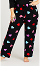 Plus Size Full Length Heart Pant - black