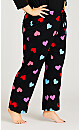 Plus Size Full Length Heart Pant - black