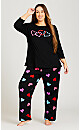 Plus Size Full Length Heart Pant - black