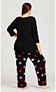 Plus Size Full Length Heart Pant - black