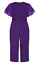 Flutter Sleeve Jumpsuit - petunia 