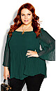 Pleated Off Shoulder Top - jade