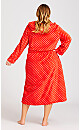 Plus Size Zip Spot Robe - red