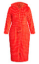 Plus Size Zip Spot Robe - red