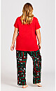 Plus Size Sing Sleep Set - red