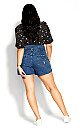 Corset Waist Short - dark denim