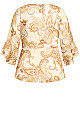 Paisley Flutter Top - neutral