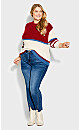 Plus Size Remy Sweater - red stripe