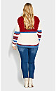 Plus Size Remy Sweater - red stripe