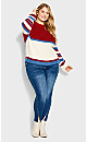 Plus Size Remy Sweater - red stripe