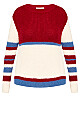 Plus Size Remy Sweater - red stripe