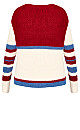 Plus Size Remy Sweater - red stripe