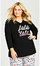 Plus Size Falala Sleep Top - black