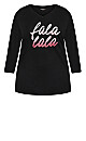 Plus Size Falala Sleep Top - black