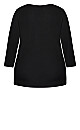 Plus Size Falala Sleep Top - black