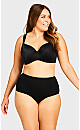 Plus Size Basic Cotton Full Black Brief Panty