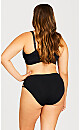 Plus Size Basic Comfort Hi Cut Microfiber Black Brief Panty