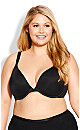 Plus Size Basic Plunge Bra - black