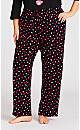 Plus Size Mini Heart Full Length Pant - black